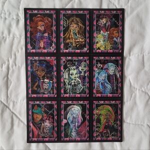 10/$20 ❄️ 9x Monster High Holographic Happy Valentine's Day Cut Out Cards